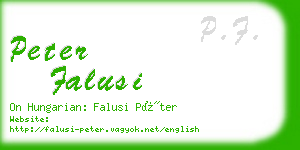 peter falusi business card